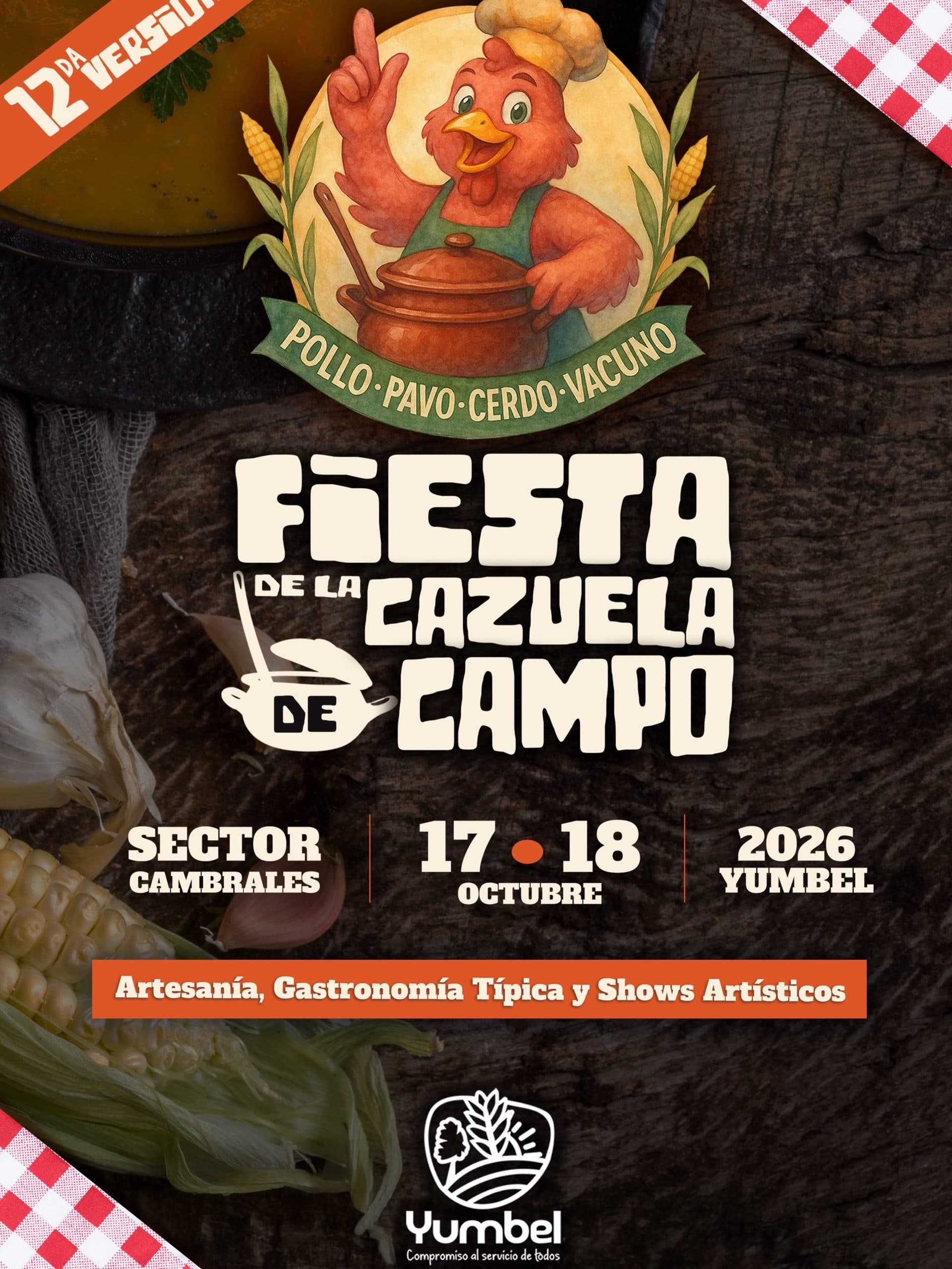 Fiesta de la Cazuela de Campo en Yumbel: gastronomía, artesanía y shows artísticos