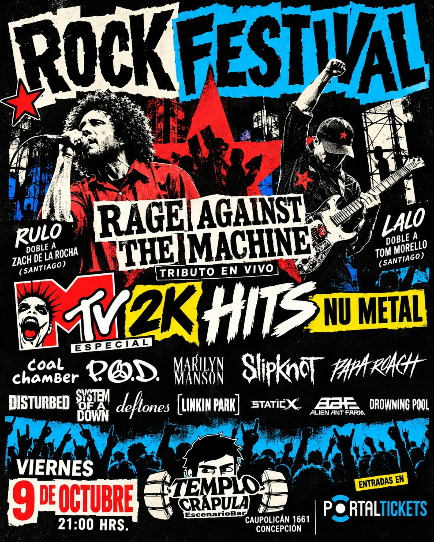Rock Festival: Tributo a Rage Against The Machine y MTV 2K Hits en Concepción