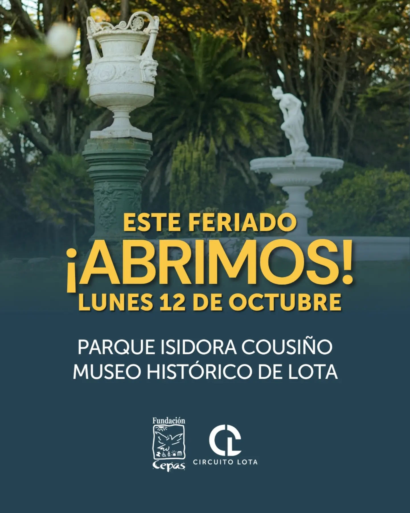 Circuito Lota abre Parque Isidora Cousiño y Museo Histórico este feriado 12 de octubre