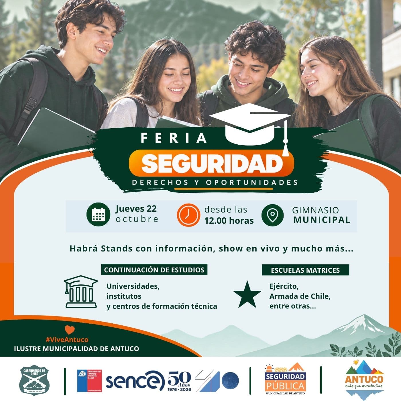 Feria de Seguridad, Derechos y Oportunidades en Antuco: Orientación para Jóvenes y Estudiantes