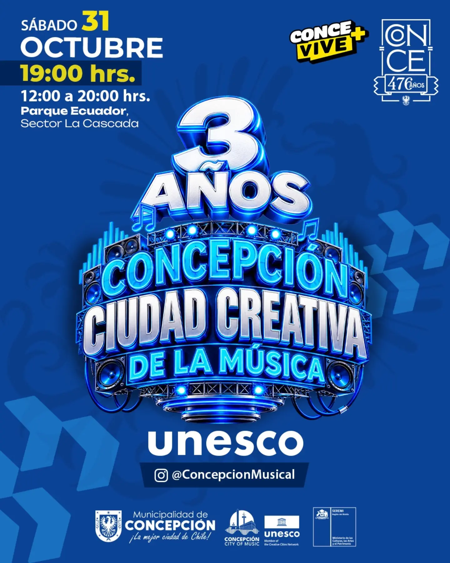 Concepción celebra 3 años como Ciudad Creativa de la Música UNESCO con jornada gratuita