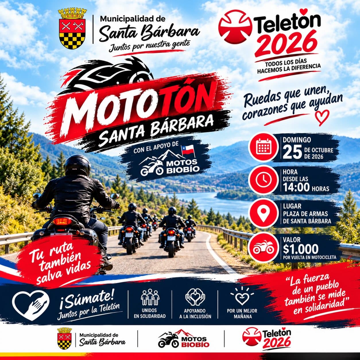 Mototón Santa Bárbara 2026: Ruedas que Unen Corazones por la Teletón
