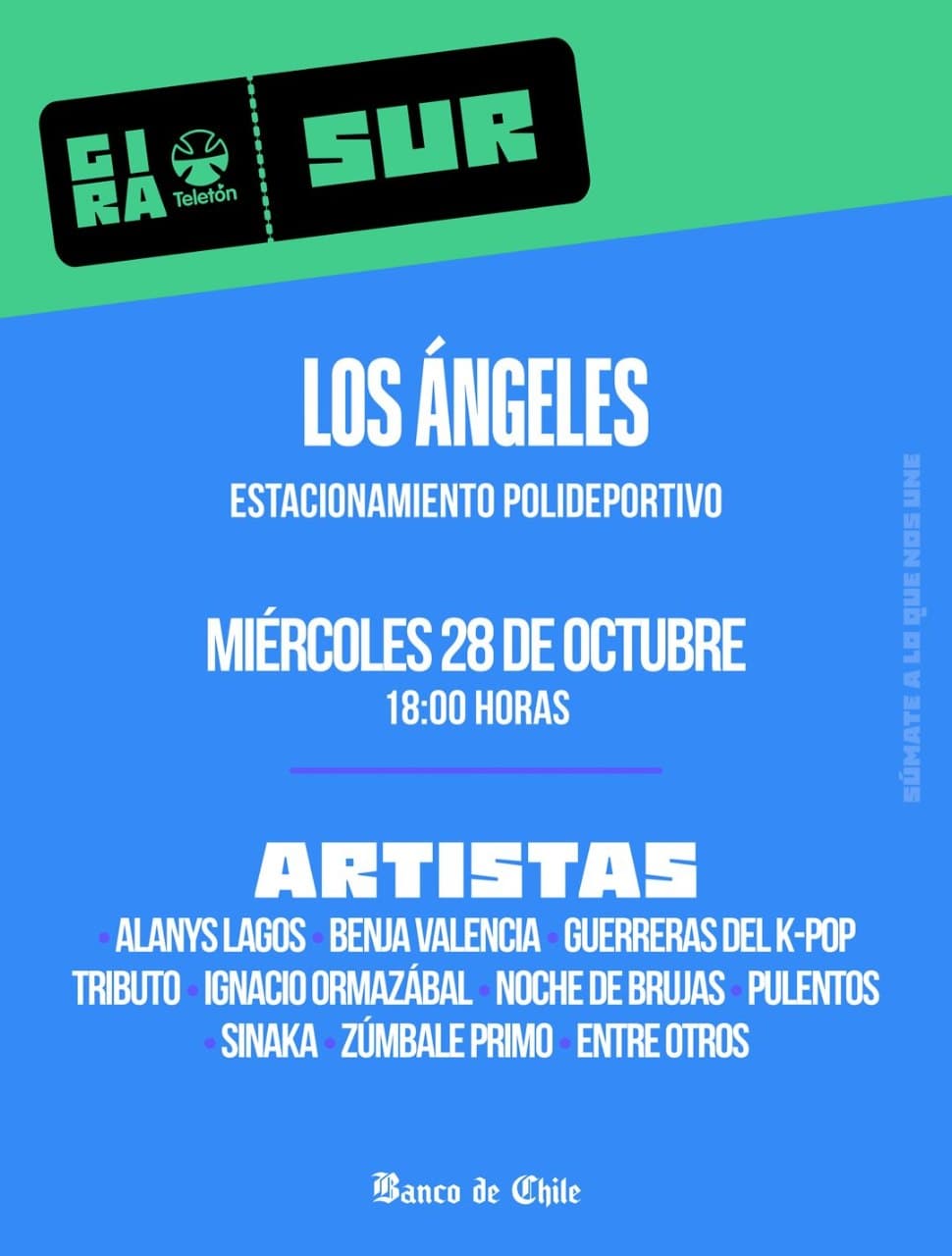 La Gira Teletón Sur llega a Los Ángeles con una jornada de música en vivo