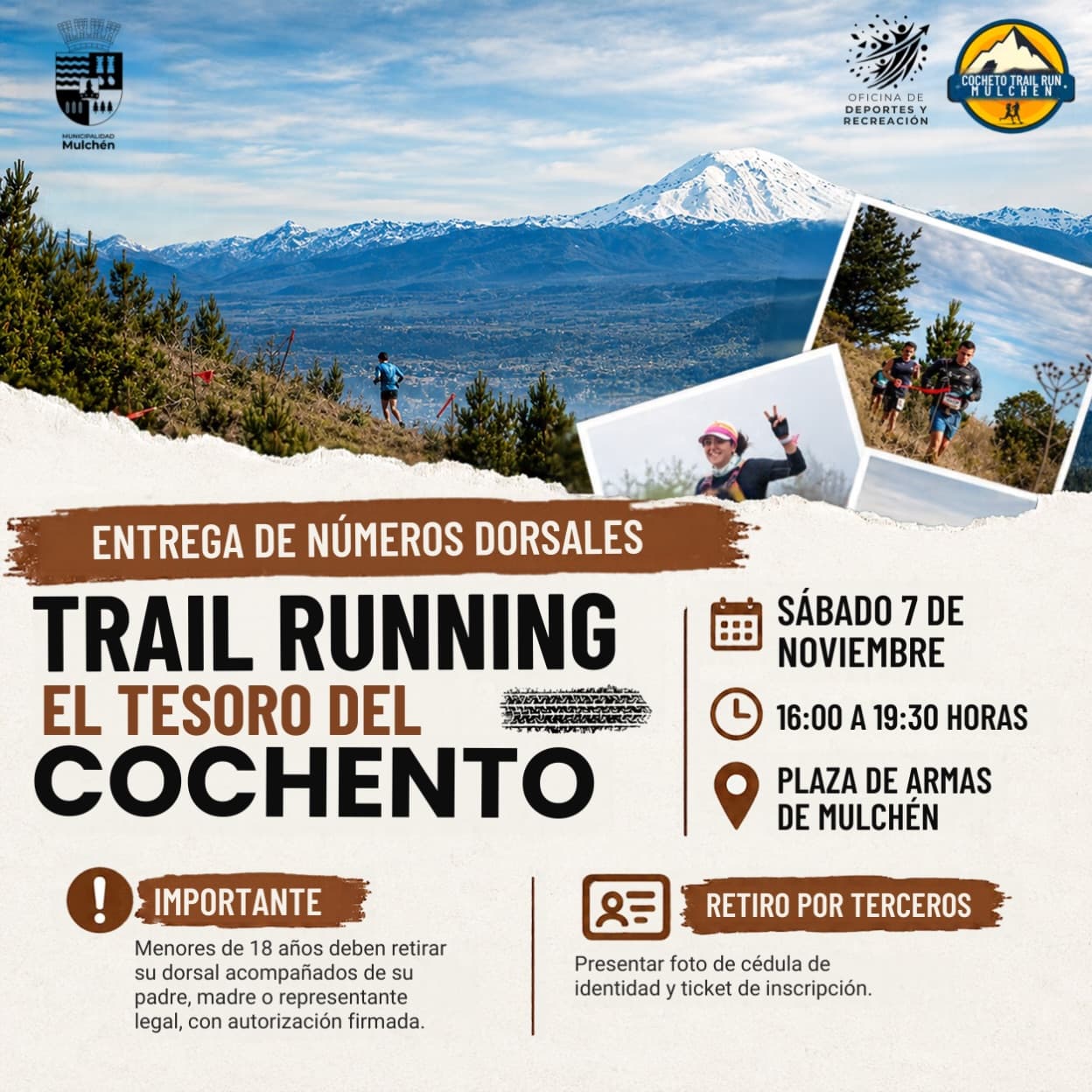Entrega de Números Dorsales Trail Running El Tesoro del Cochento en Mulchén