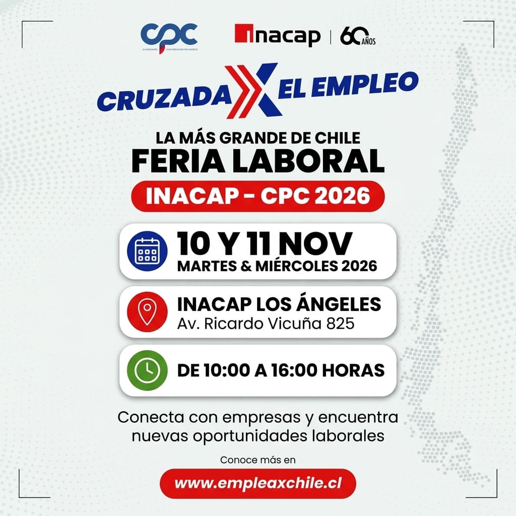 Feria Laboral INACAP–CPC 2026: Empresas pueden postular para conectar con talento local